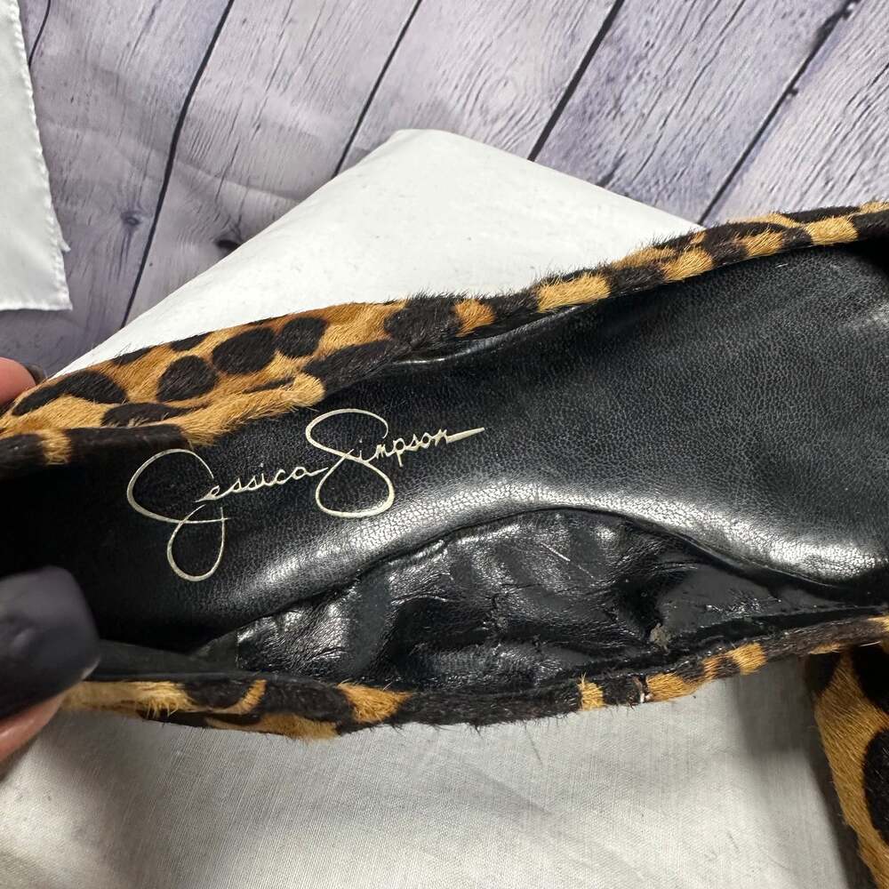 Jessica Simpson Women's Ballet Flats Animal Print Cow Hair Shoes Size 7.5 - Picture 4 of 7